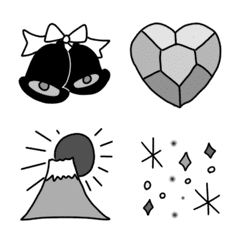 Black and white simple winter Emoji.