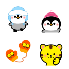Cute Penguins Emoji (winter)