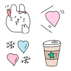 Cute winter rabbit emoji