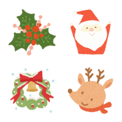 watercolor christmas emoji