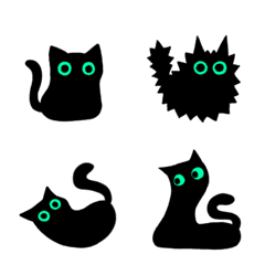 A slightly soft black cat Emoji