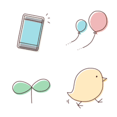 Dull and simple pastel animated emoji
