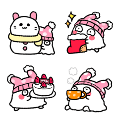 Rabbit ghost's winter emoji