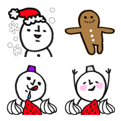 KAWAII mini emoji of snowman[winter]