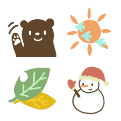 Simple emoji for autumn and winter