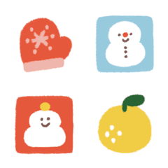 Kawaii emoji that can be used in winter
