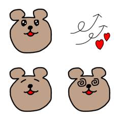 Bear emoji with various faces