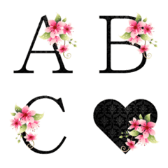 flower and black emoji
