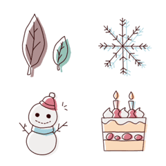 Dull and winter pastel animated emoji