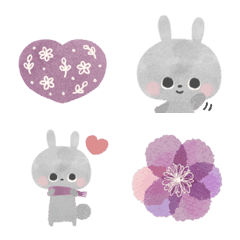 Moving Fleur et lapins winter Emoji