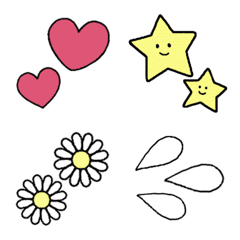 อิโมจิไลน์ Hearts, stars, flowers and sweat