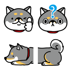 อิโมจิไลน์ Cute Black and tan Shiba Inu emoji