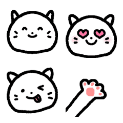 White cat moving emoji