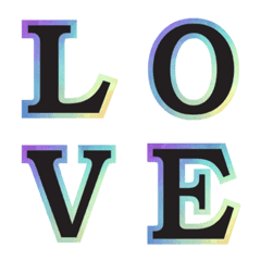 Rainbow light letters (animated emoji)