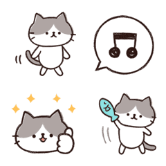 Loose bicolor cat emoji