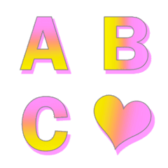 pink and yellow gradation emoji