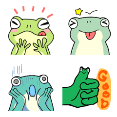 Adorable frog and tadpole emoji
