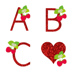 strawberry and red emoji