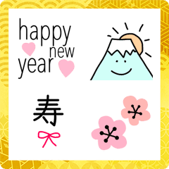 อิโมจิไลน์ New Year's card pictogram.