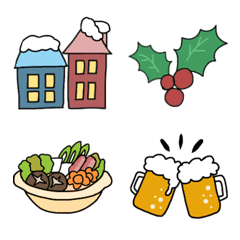 winter!!Handwritten emoji set