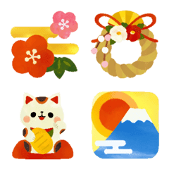 Japanese cute new year emoji