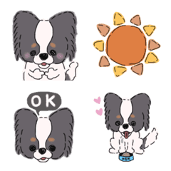 Tri-color Papillon Ken-chan emoji