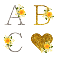gold and silver flower emoji
