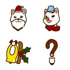 White Shibainu chibi style  winter Emoji