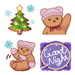 Winter Teddy Bear - Animated Emoji -