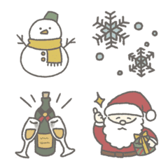 Cute laid-back emoji in winter