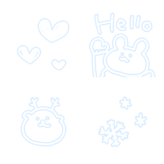 neon emoji of doodle.(winter)