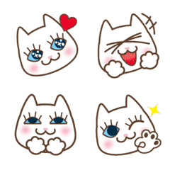 Tango white cat Shirotin emoji