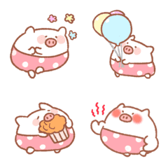 Round and fluffy pig emoji