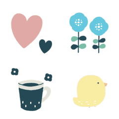 Simple Scandinavian-style animated emoji