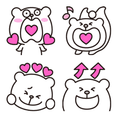 anime polar bear and pink heart