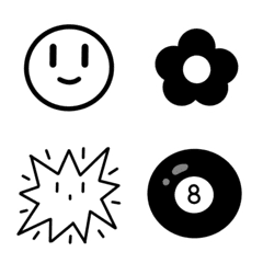 all black & white emoji