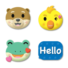 otter&chick&frog english words emoji