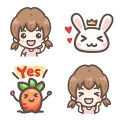 Little Bunny cute emoji stickers