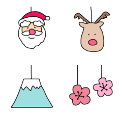 Christmas, New Year colorful emoji