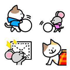 Calico and rat Emoji winter