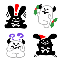 Rock rabbit and skull,winter,xmas