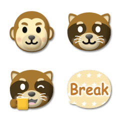 monkey & raccoon english words emoji