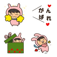 Moving rabbit boy emoji(winter)