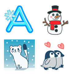 Emoji com neve em movimento ★ABC