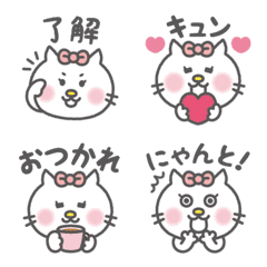 Cute ribbon cat emoji 2