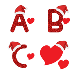 Santa Claus hat and heart emoji