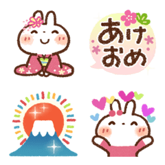 Colorful rabbit Emoji[New Year]