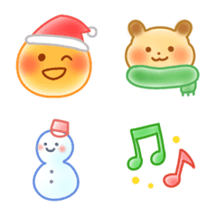 Cute warm fuzzy emoji winter