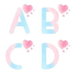 pastel pink and blue heart emoji