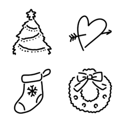 シンプル可愛い❤️線画クリスマス